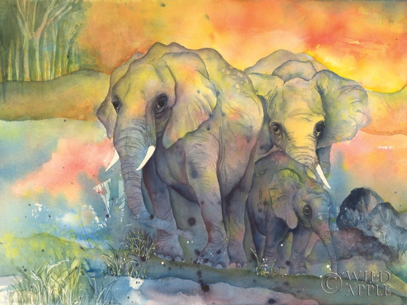 Reproduction of Elephants Crop by Chris Paschke - Wall Decor Art