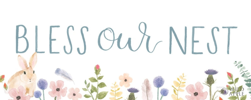 Reproduction of Spring Sentiments V Bunny White by Jenaya Jackson - Wall Decor Art