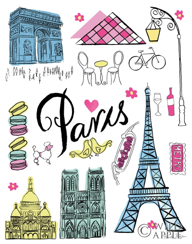 Reproduction of Travel Paris White by Farida Zaman - Wall Decor Art