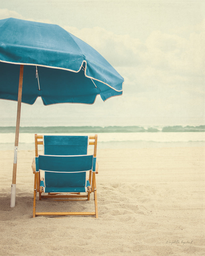 Reproduction of Under the Umbrella II - Bright Turquoise by Elizabeth Urquhart - Wall Decor Art