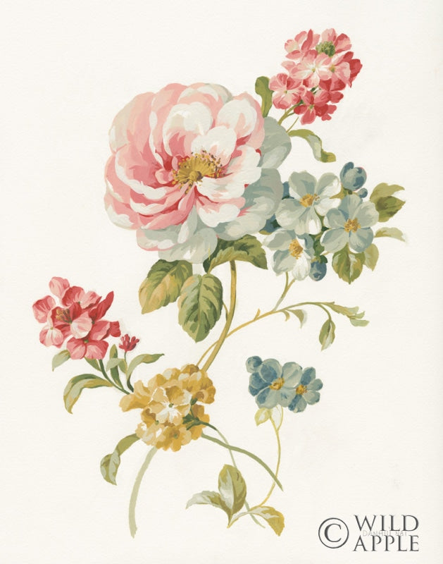 Reproduction of Floral Textiles I White Crop by Danhui Nai - Wall Decor Art