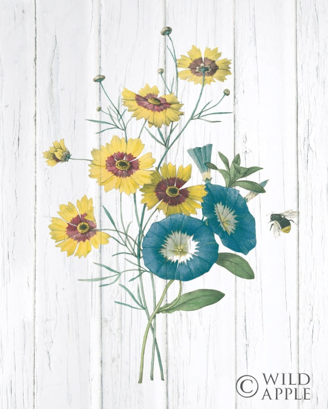 Reproduction of Botanical Bouquet on Wood II by Wild Apple Portfolio - Wall Decor Art