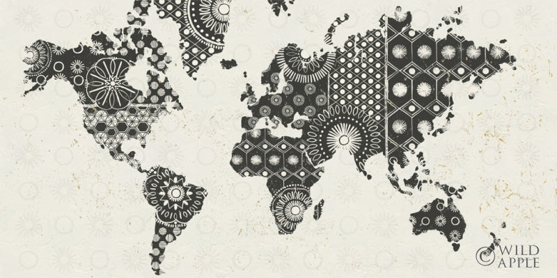 Reproduction of Kami Map - No Border by Kathrine Lovell - Wall Decor Art