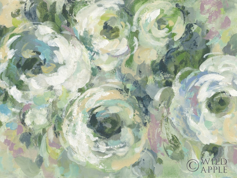 Reproduction of Sage and Lavender Peonies Light Crop by Silvia Vassileva - Wall Decor Art