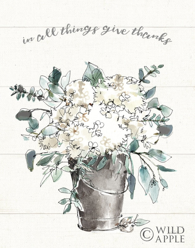 Reproduction of Modern Farmhouse V Give Thanks by Anne Tavoletti - Wall Decor Art