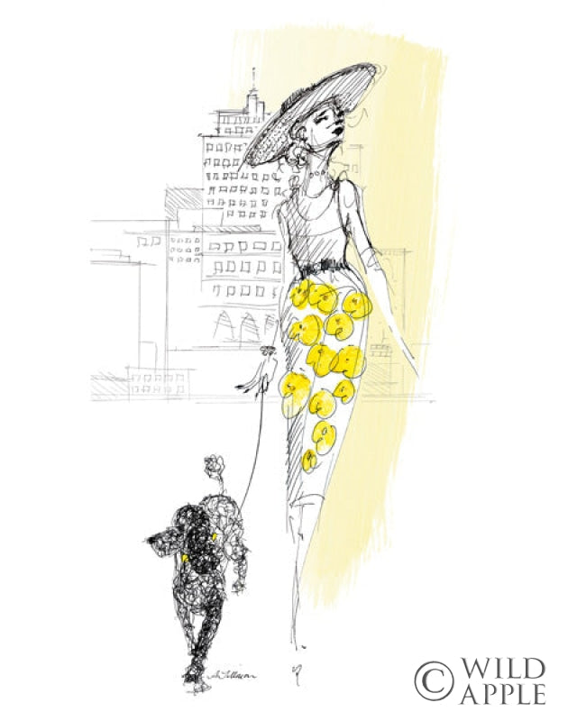 Reproduction of Walking the Dog 5th Avenue by Avery Tillmon - Wall Decor Art