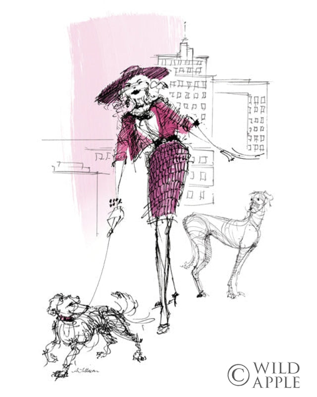 Reproduction of Walking the Dog Rodeo Drive by Avery Tillmon - Wall Decor Art