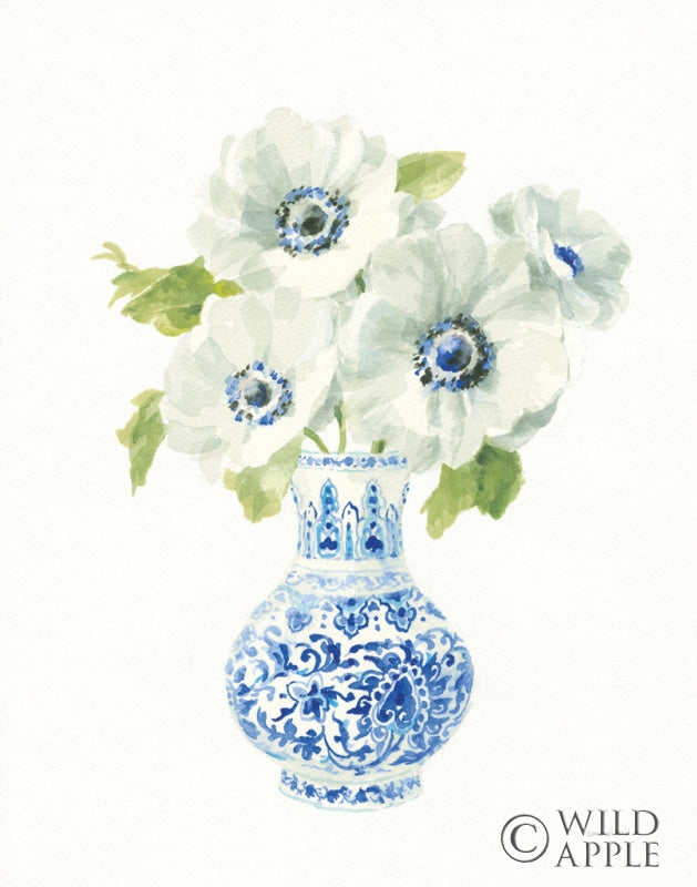 Reproduction of Floral Chinoiserie White I by Danhui Nai - Wall Decor Art