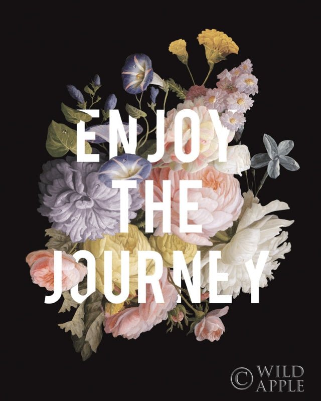 Reproduction of Floral Sentiment II Black Crop by Wild Apple Portfolio - Wall Decor Art