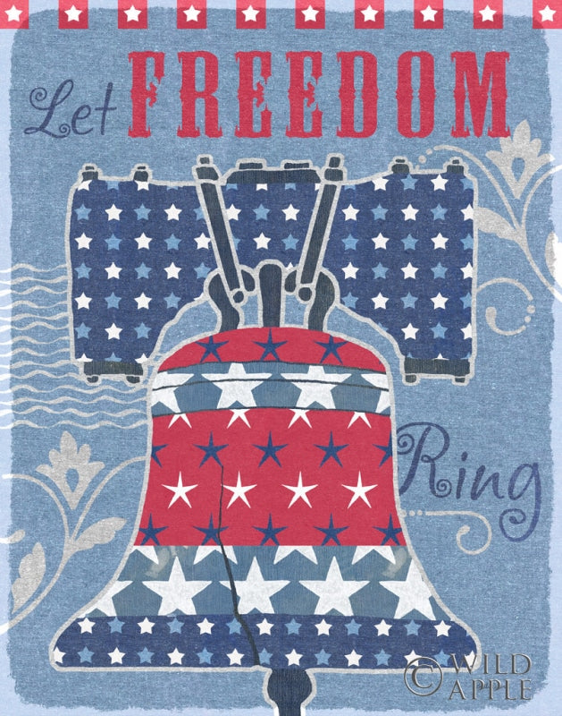 Reproduction of Stars and Stripes Bell Dark by Beth Grove - Wall Decor Art