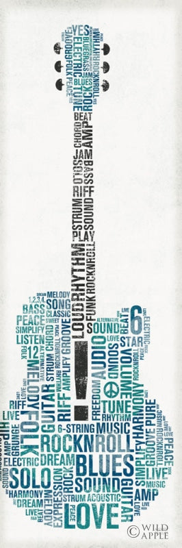 Reproduction of Type Guitar Colorful II by Michael Mullan - Wall Decor Art