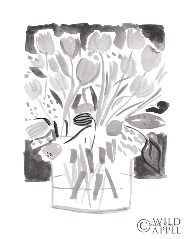 Reproduction of Lemon Gray Tulips I by Farida Zaman - Wall Decor Art