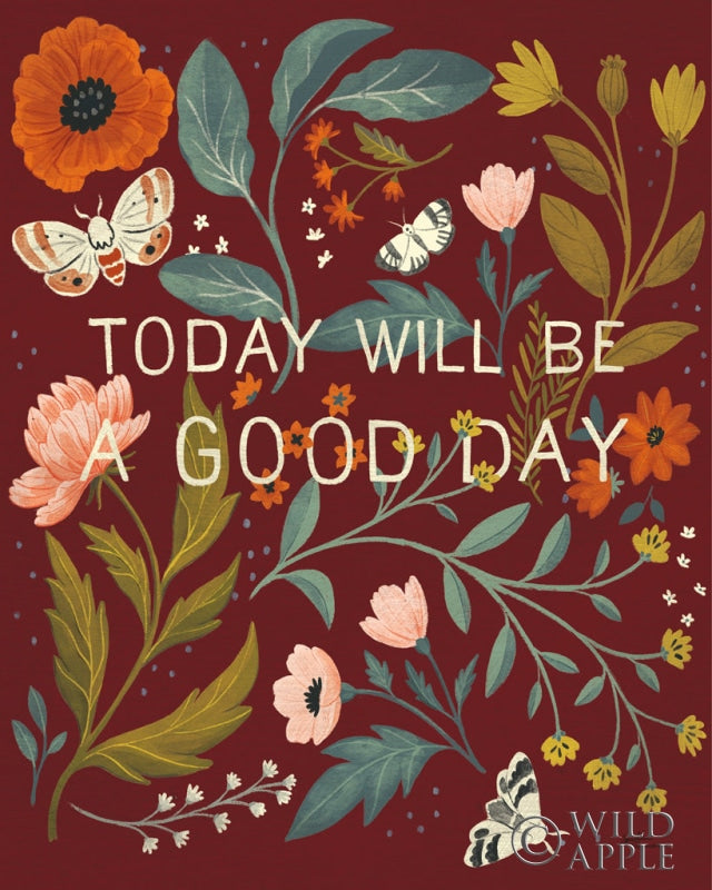 Reproduction of Burgundy Botanical IV by Janelle Penner - Wall Decor Art