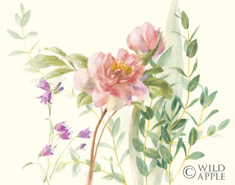 Reproduction of Flourish I Light Pink Crop by Danhui Nai - Wall Decor Art