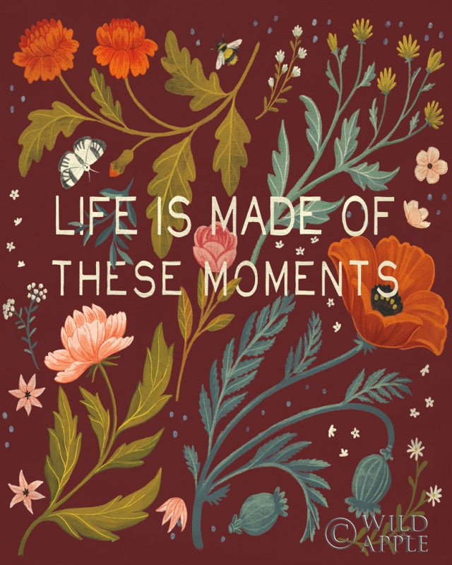 Reproduction of Burgundy Botanical V by Janelle Penner - Wall Decor Art