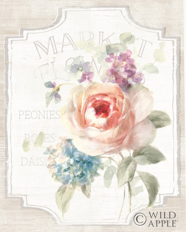 Reproduction of Cottage Garden III on wood by Danhui Nai - Wall Decor Art