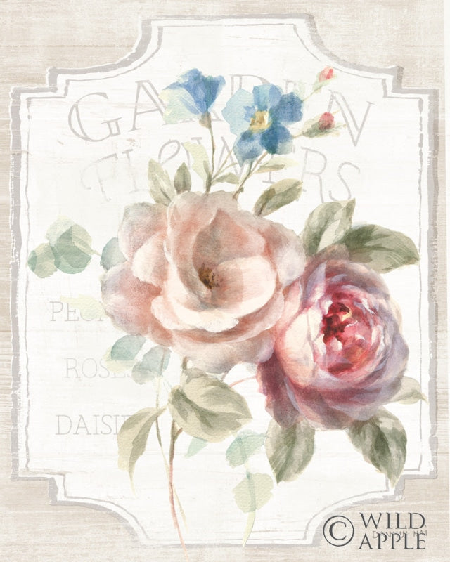 Reproduction of Cottage Garden IV on wood by Danhui Nai - Wall Decor Art