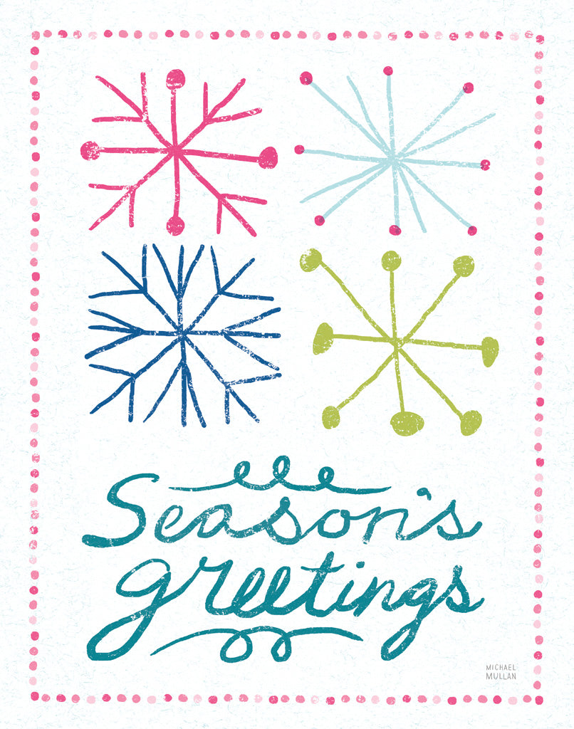 Reproduction of Merry Christmastime Snow Flake Bright by Michael Mullan - Wall Decor Art