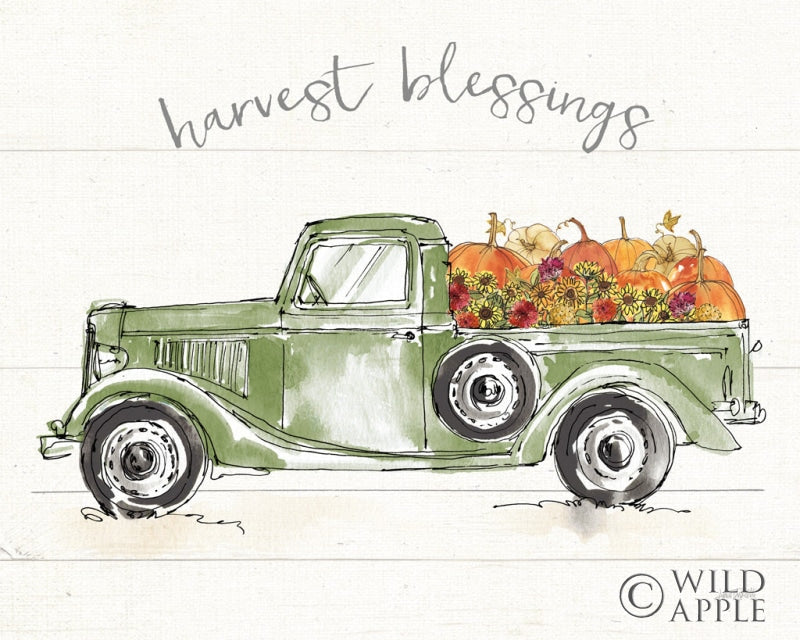 Reproduction of Modern Farmhouse VIII Green Truck by Anne Tavoletti - Wall Decor Art