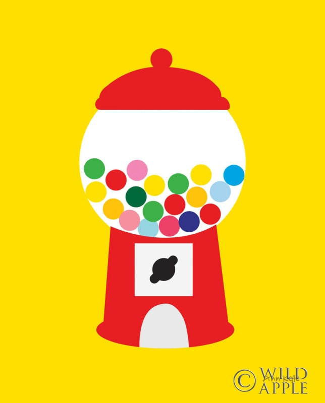 Reproduction of Gumball Machine by Ann Kelle - Wall Decor Art