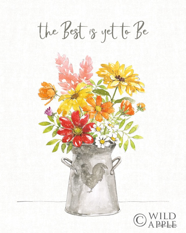 Reproduction of Farmhouse Floral VI by Beth Grove - Wall Decor Art