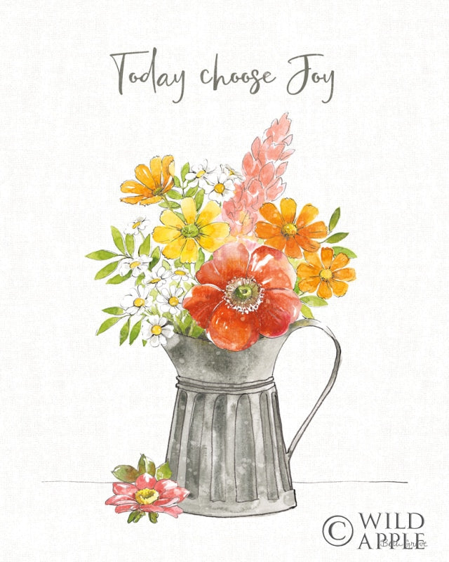 Reproduction of Farmhouse Floral VII by Beth Grove - Wall Decor Art