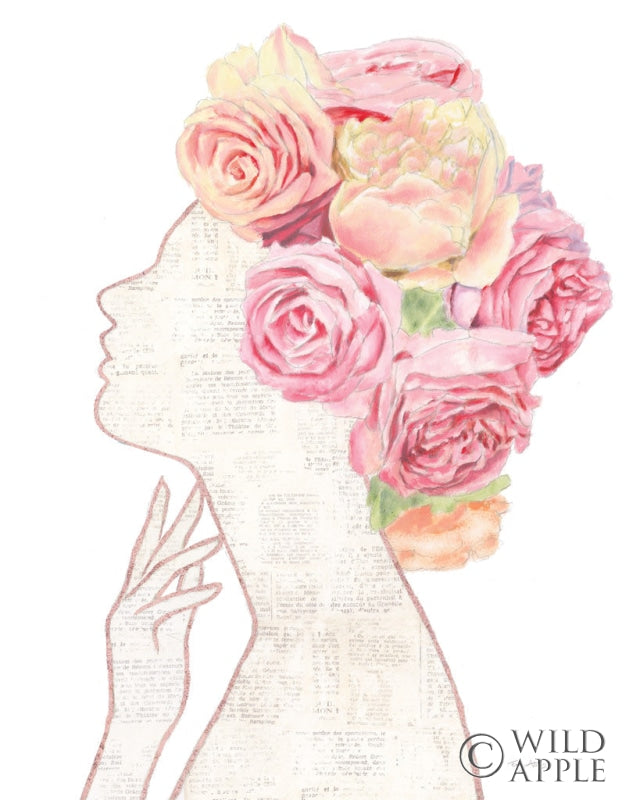 Reproduction of She Dreams of Roses II Gold by Emily Adams - Wall Decor Art