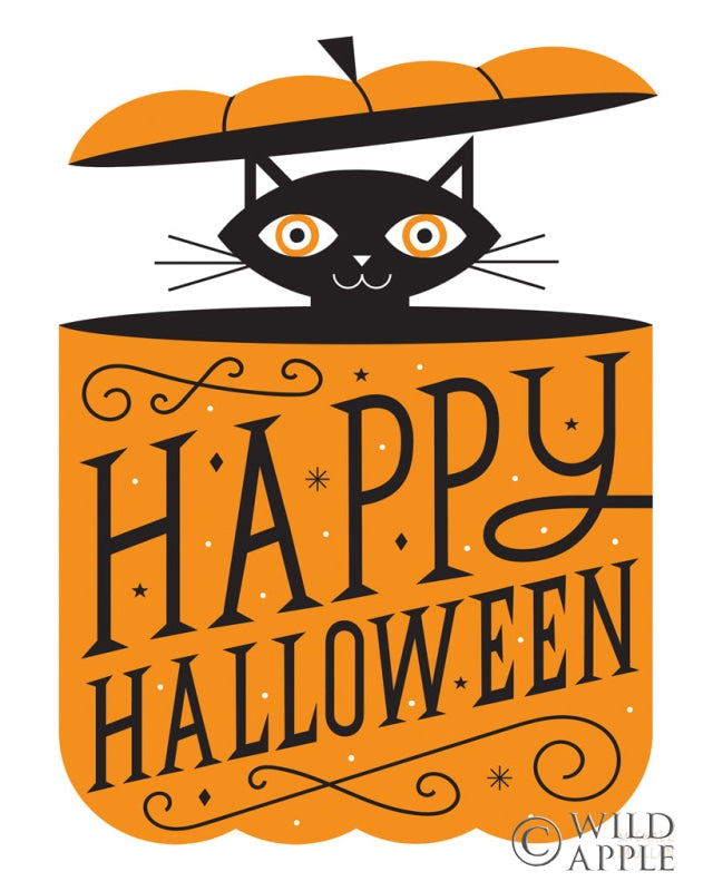 Reproduction of Pumpkin Kitty by Michael Mullan - Wall Decor Art