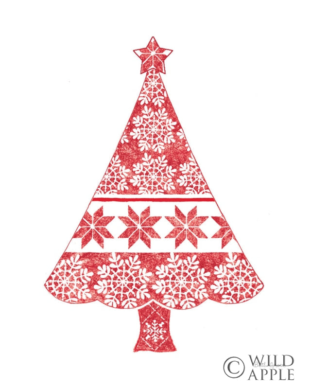 Reproduction of Nordic Holiday Christmas Tree by Beth Grove - Wall Decor Art