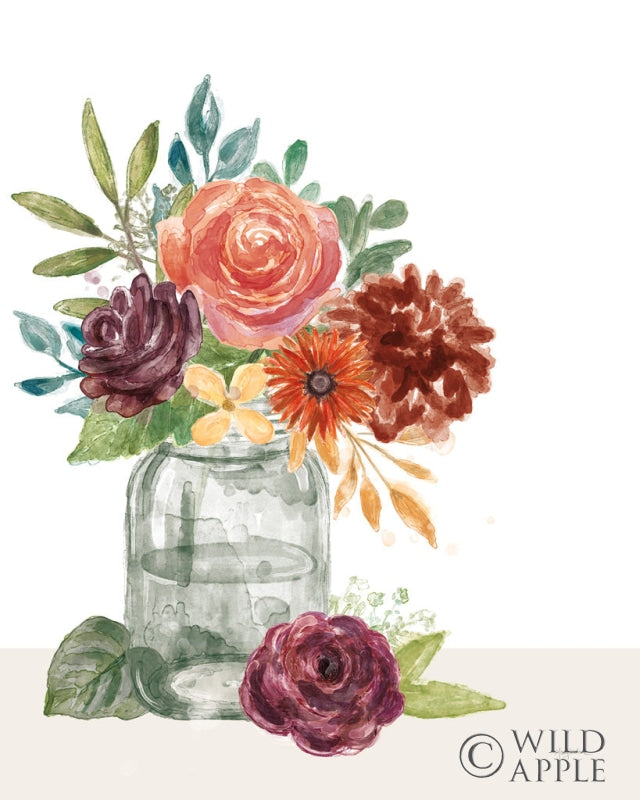 Reproduction of Flower Fest VI Green Jar by Mary Urban - Wall Decor Art