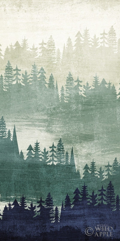 Reproduction of Mountainscape Navy Panel II by Michael Mullan - Wall Decor Art