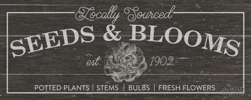 Reproduction of Flower Market II Dark Wood by Wild Apple Portfolio - Wall Decor Art