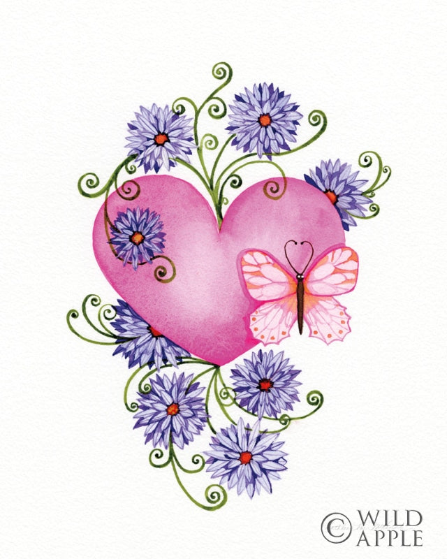 Reproduction of Hearts and Flowers III by Kathleen Parr McKenna - Wall Decor Art