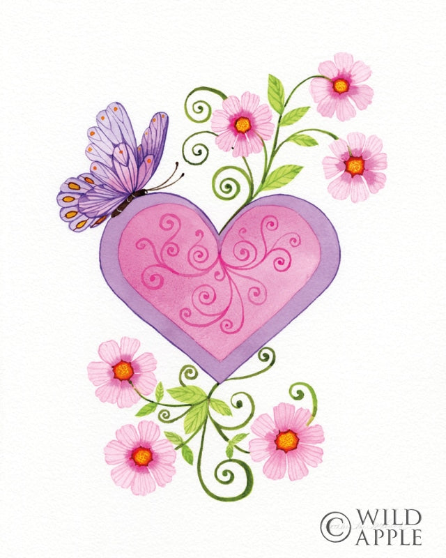 Reproduction of Hearts and Flowers IV by Kathleen Parr McKenna - Wall Decor Art