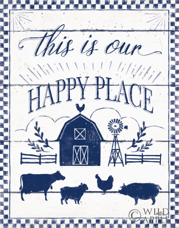 Reproduction of Country Thoughts I v2 Indigo White by Janelle Penner - Wall Decor Art