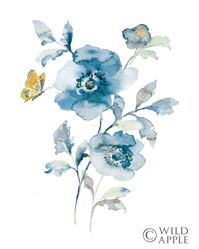 Reproduction of Blues of Summer II Gilded by Danhui Nai - Wall Decor Art