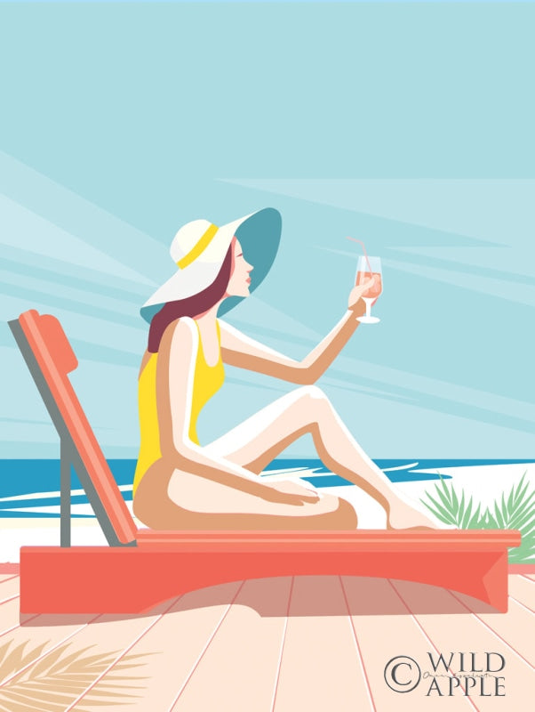 Reproduction of South Beach Sunbather I by Omar Escalante - Wall Decor Art