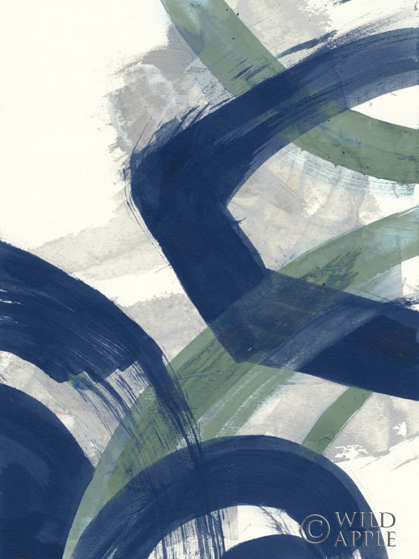 Reproduction of Navy Brushy Abstract I by Danhui Nai - Wall Decor Art