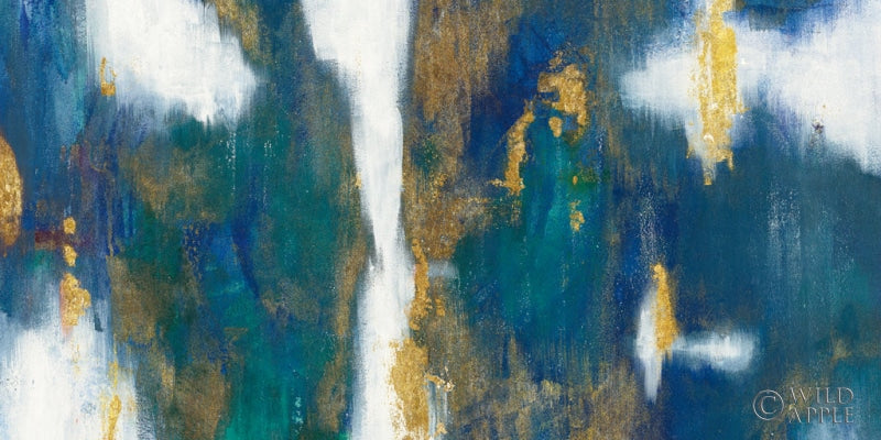 Reproduction of Blue Texture I Gold Crop by Danhui Nai - Wall Decor Art