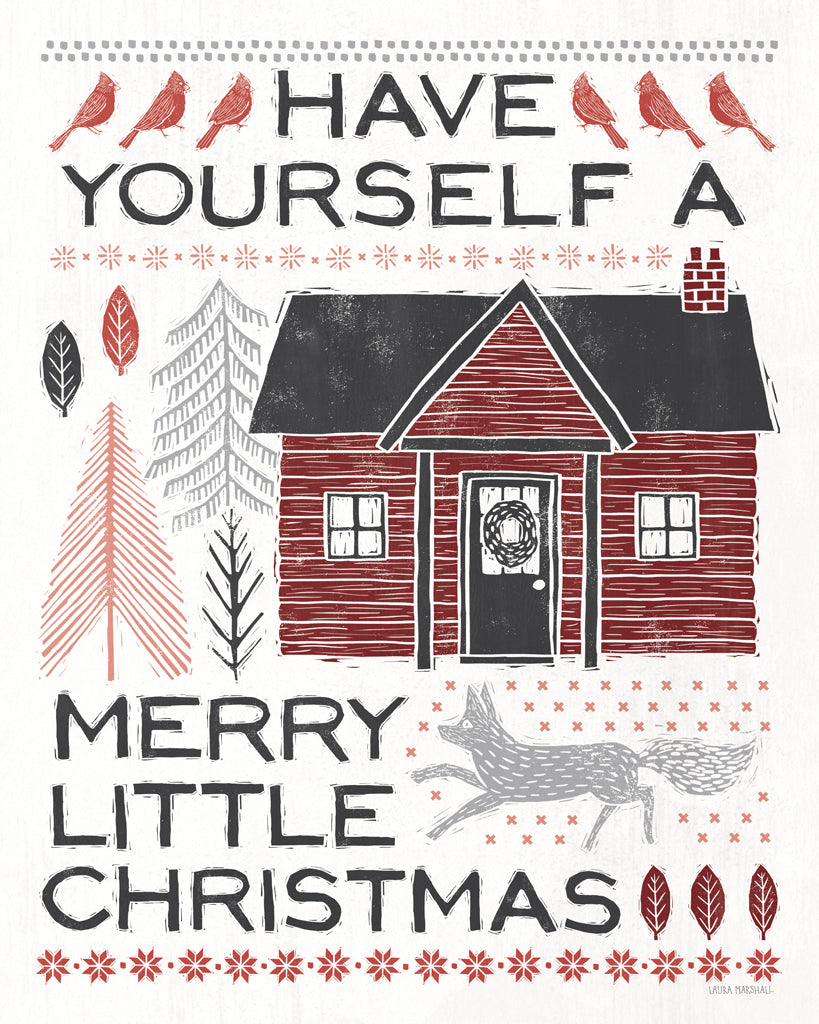 Reproduction of Woodcut Wonderland IV by Laura Marshall - Wall Decor Art