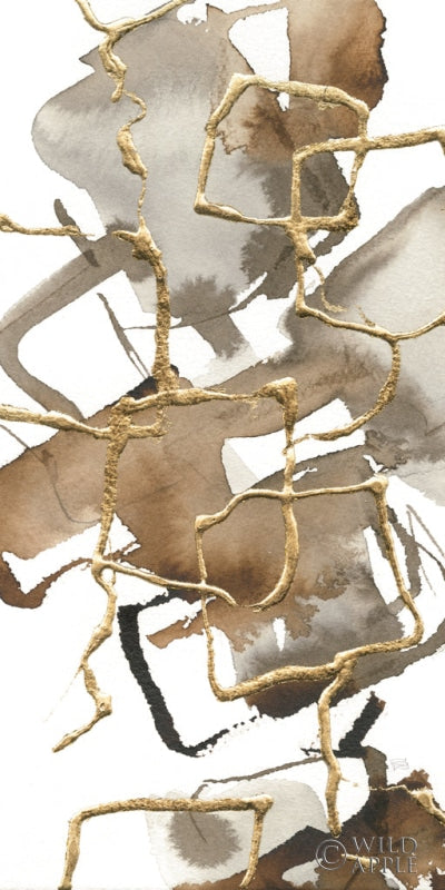 Reproduction of Gold Panels I on White by Chris Paschke - Wall Decor Art