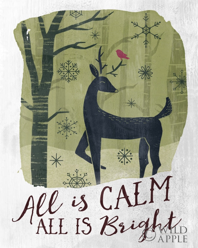 Reproduction of Woodland Wishes I Green by Laura Marshall - Wall Decor Art