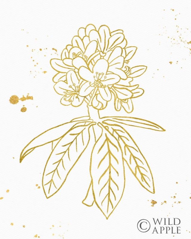 Reproduction of Gold Blooms II by Wild Apple Portfolio - Wall Decor Art