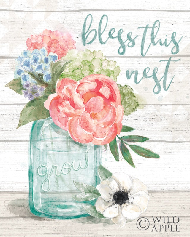 Reproduction of Pastel Flower Market II Bless This Nest by Mary Urban - Wall Decor Art