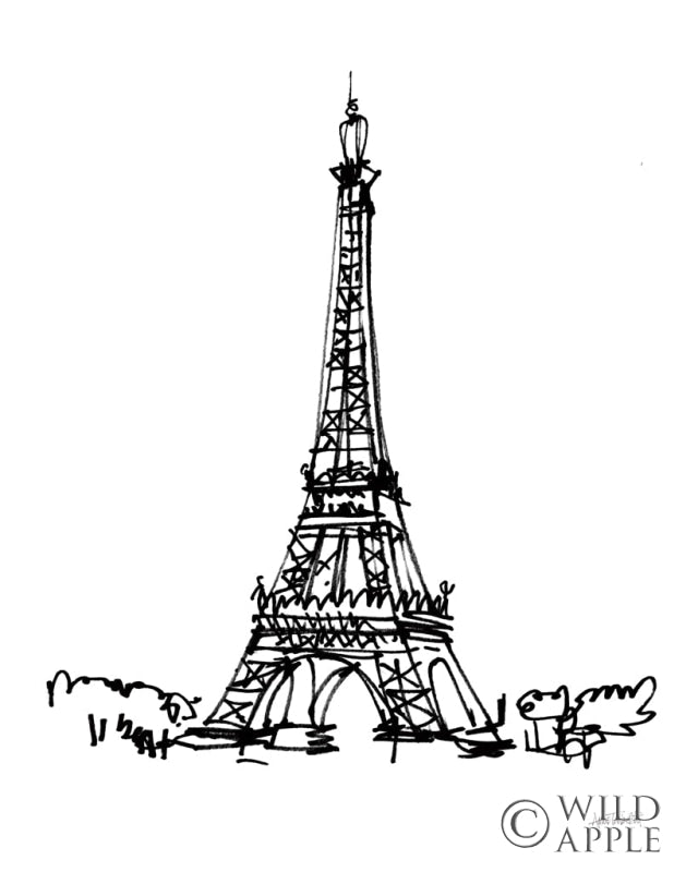 Reproduction of Eiffel Tower Sketch by Anne Tavoletti - Wall Decor Art
