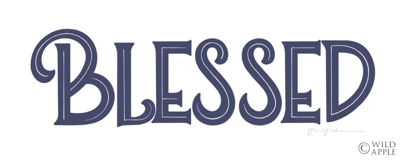 Reproduction of Farmhouse Blessed Navy by Gia Graham - Wall Decor Art