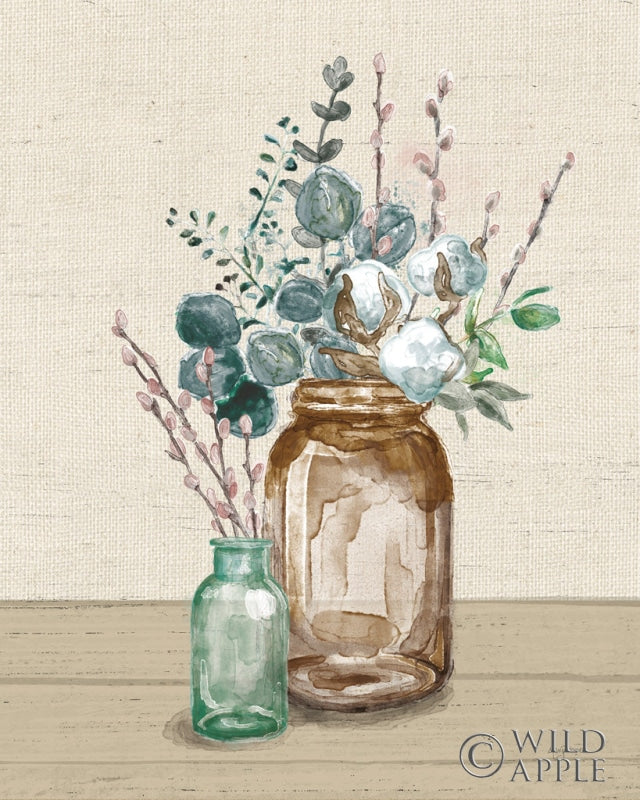 Reproduction of Cotton Bouquet II Cream by Mary Urban - Wall Decor Art