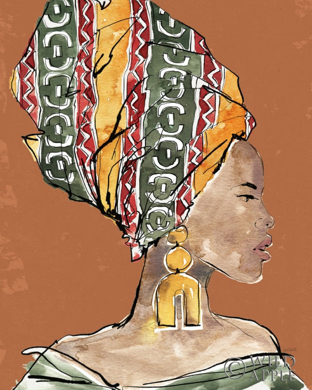 Reproduction of African Flair V Earthy by Anne Tavoletti - Wall Decor Art