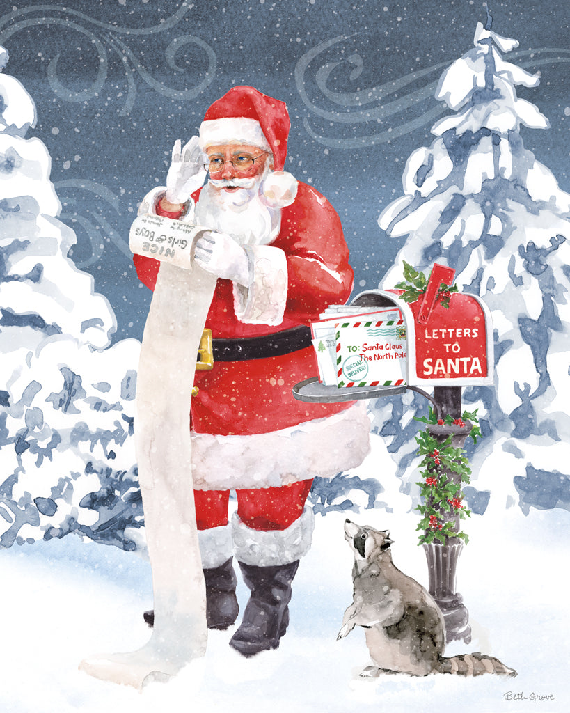 Reproduction of Santas List III by Beth Grove - Wall Decor Art