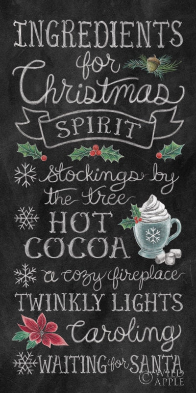 Reproduction of Christmas Chalk X by Mary Urban - Wall Decor Art